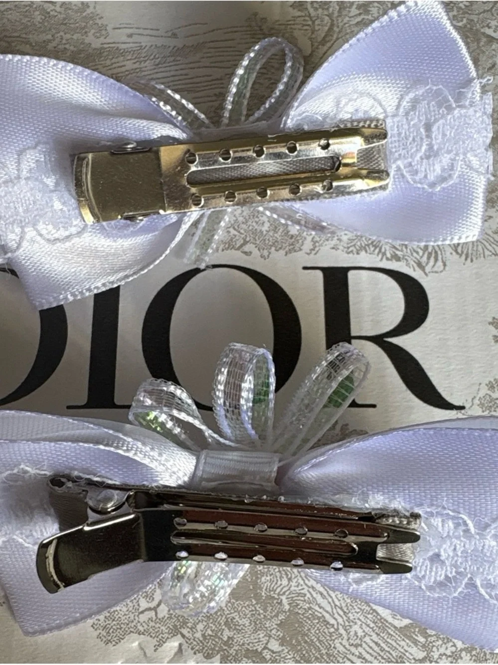 Handmade Dior Pin Back Hair Clips For Makeup, Skincare etc